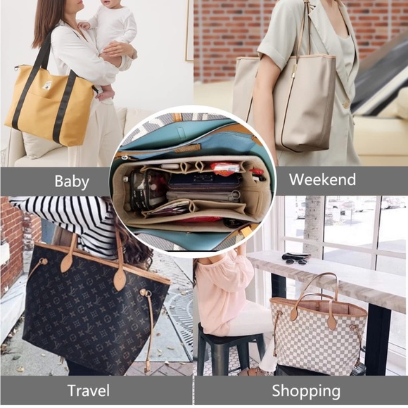 COPY - Purse Organizer Insert, Bag in Bag Felt Fabric Handbag Organizer - Picture 8 of 10